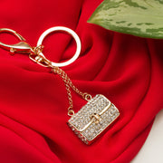 Silver Rhinestone Bag Charm | Bling Keychain