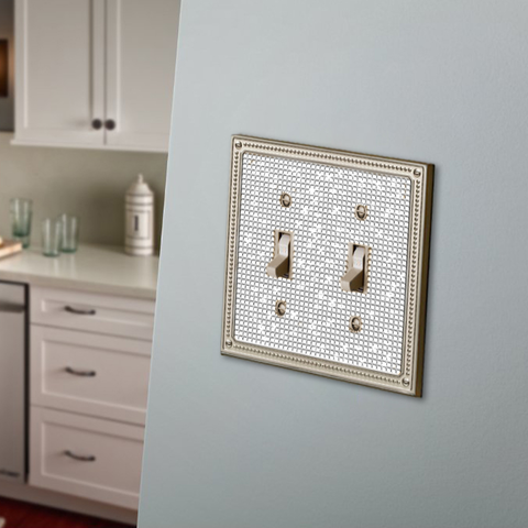 Swarovski Double Light Switch Plate Cover | Rhinestone Bling Double Switch Wall Cover Plate, Embellished Outlet Cover by Americano Crystals