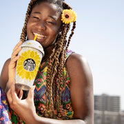 Sunflower Starbucks Cup White Yellow Tumbler