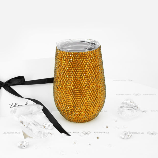 Bling Wine Tumbler, Bedazzled Stainless Steel Wine Glass