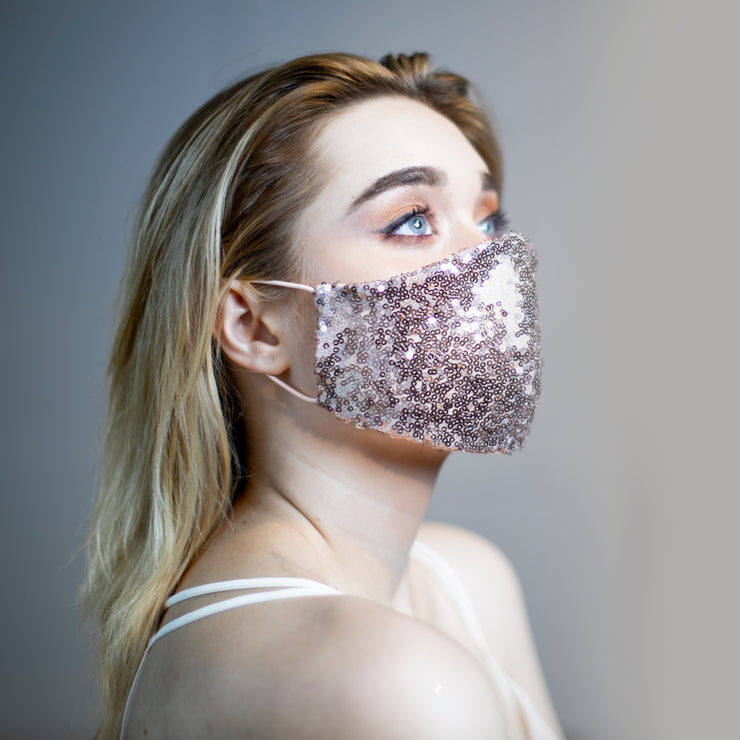 Rose Gold Glitter Face Mask