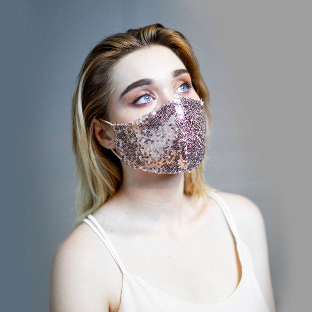 Rose Gold Glitter Face Mask