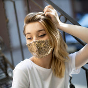 Gold Face Masks Glitter Decorative Fashionable for Women Girls