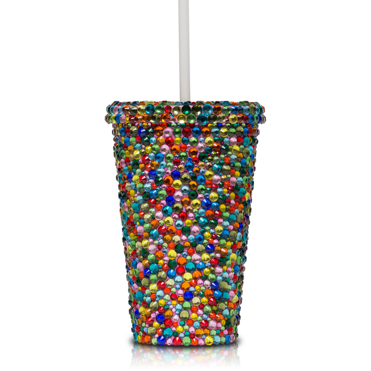 50 Shades of Bling Colorful Glitter Tumbler w/ Straw