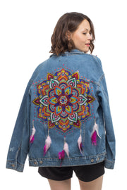 Mandala Jacket Mandala Art with Feather, Bohemian Clothing