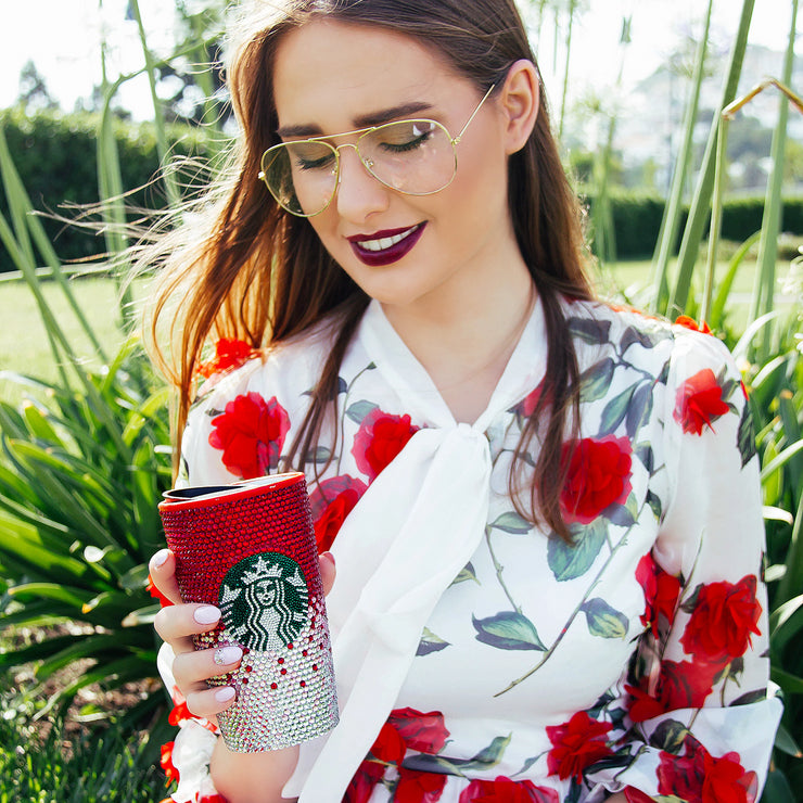 Ceramic Starbucks Cup - Ombre Red