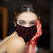 Red Crystal Fabric Face Mask