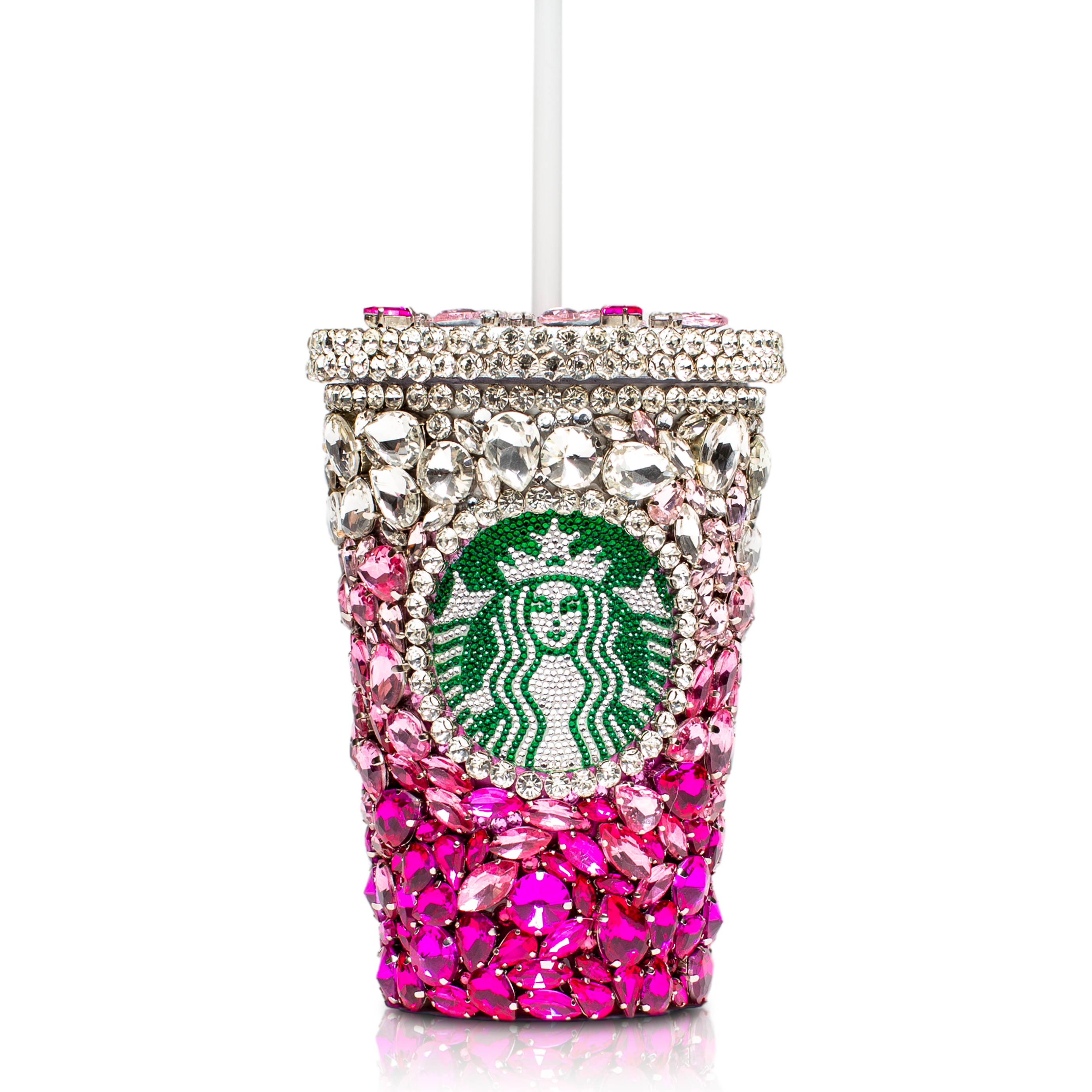 Crystal Starbucks Cup - Ombre Pink